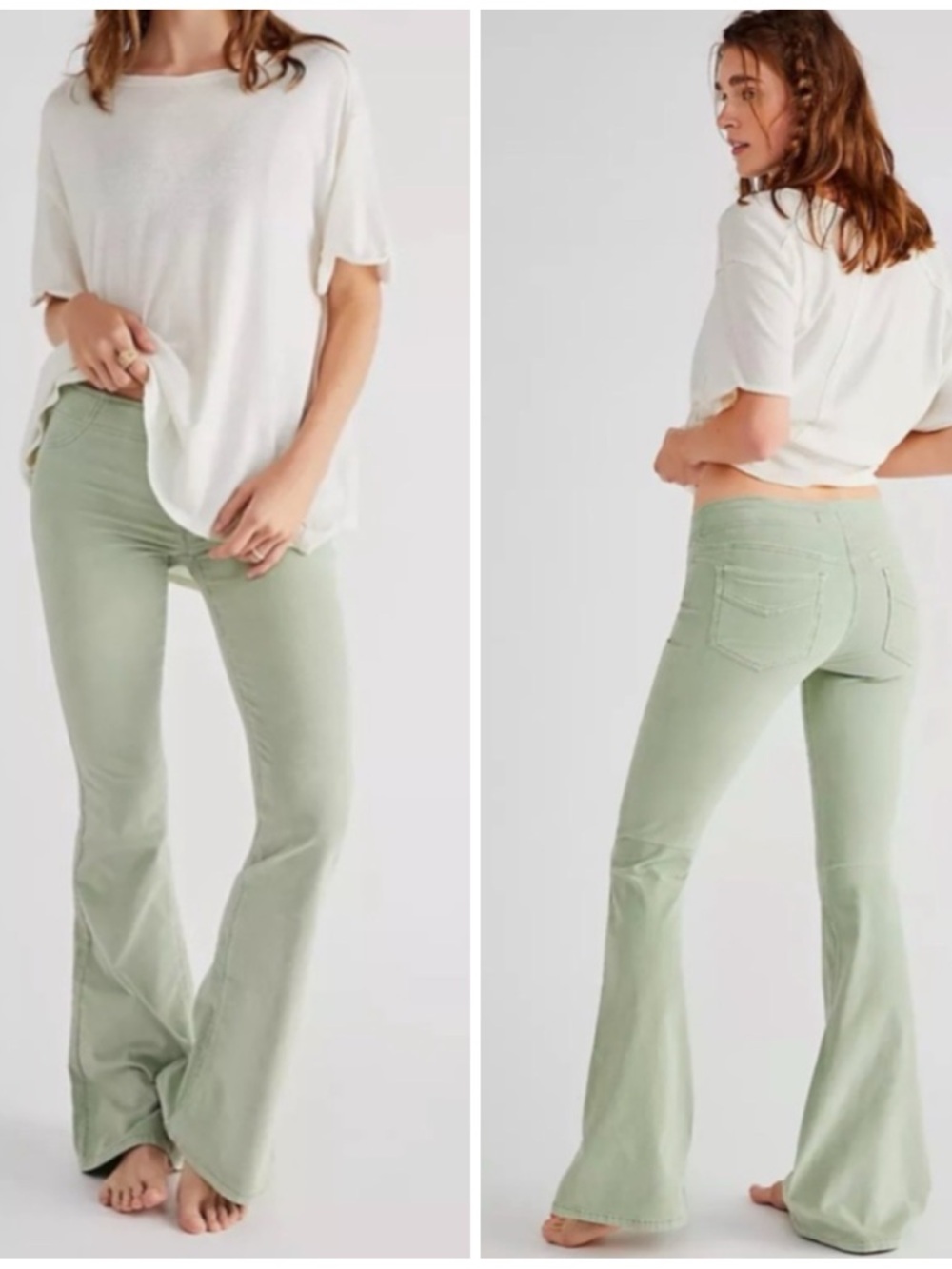 Free People‎ We The Free Pull On Corduroy Flare Pants Size 31